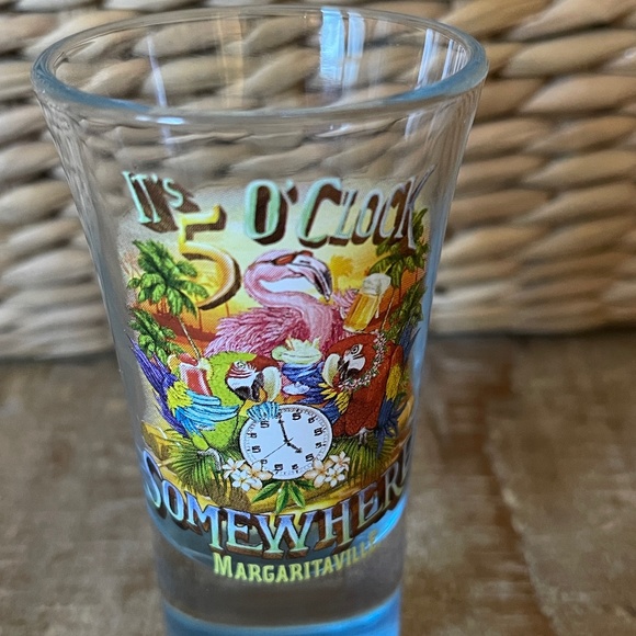 Jimmy Buffet Margaritaville "It's 5 O'Clock Somewhere" Shot Glass 3.5" T - Picture 2 of 7